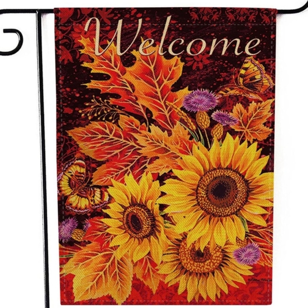 Garden Flag- New- Welcome Fall Sunflower - Picture 1 of 1